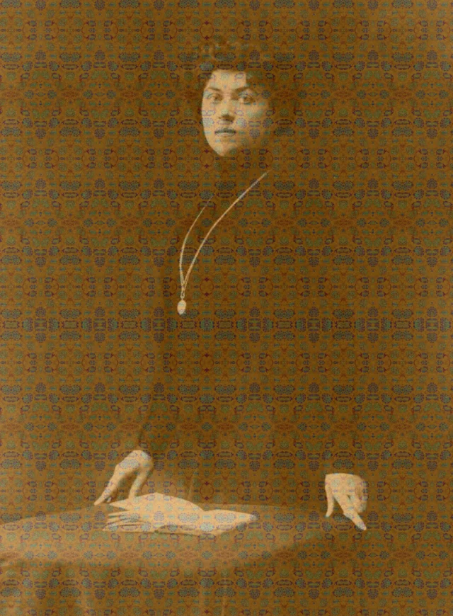 Ritratto di Alexandra Kollontaj, donna pioniera e ambasciatrice. Opera facente parte della mostra "L'intelligenza di Venere" di Dusciana Bravura.