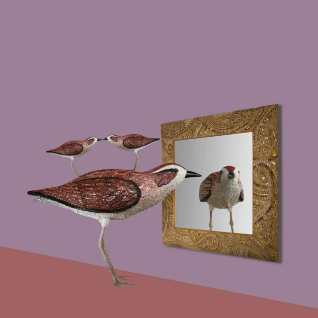 Corrione, scultura in mosaico di Dusciana Bravura, 140x120x55 cm, 2006
