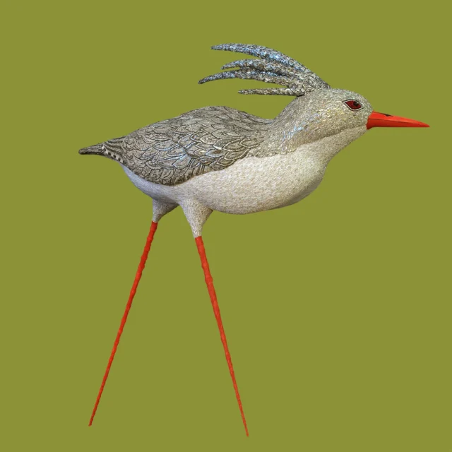 Kagu, scultura in mosaico di paste vitree e oro mosaico, Dusciana Bravura