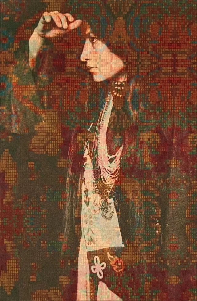 Ritratto di Zitkala-Sa, donna pioniera e attivista nativa americana. Opera facente parte della mostra "L'intelligenza di Venere" di Dusciana Bravura.